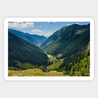 Mountain valley in a summer day Sticker